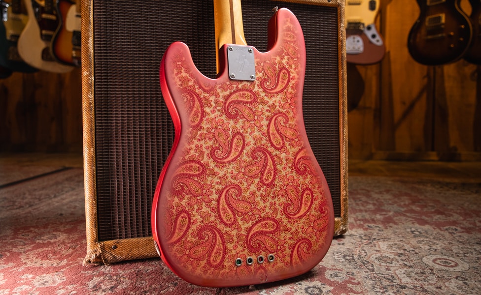 1968 Fender Pink Paisley Telecaster Bass Back