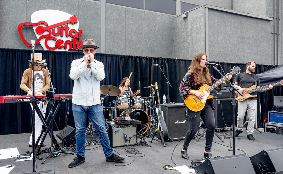 Angela Petrilli and The Players Performing at Vintage Guitars and Cars