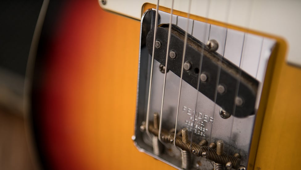 A closer look at the '63 bridge pickup on the Fender Custom Shop Blind Faith Tele.