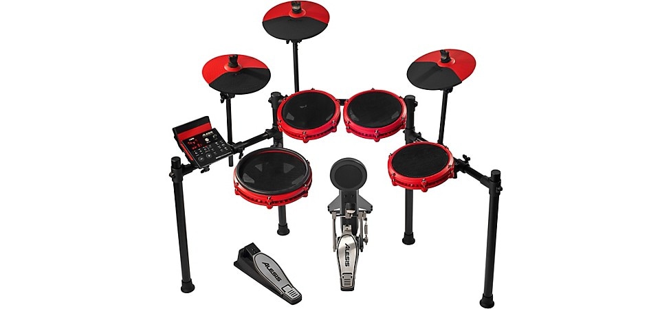 Alesis Nitro Max 8-Piece Electronic Drum Set With Bluetooth and BFD Sounds Red