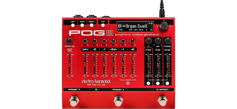 Electro-Harmonix POG3 Polyphonic Octave Generator Effects Pedal in Red