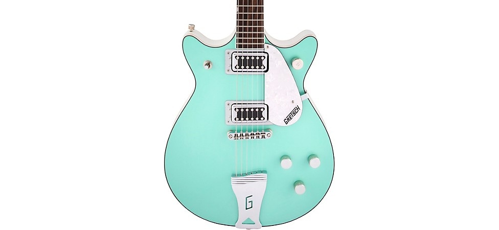 Gretsch Guitars G5237 Electromatic Double Jet FT Electric Guitar in Surf Green and White