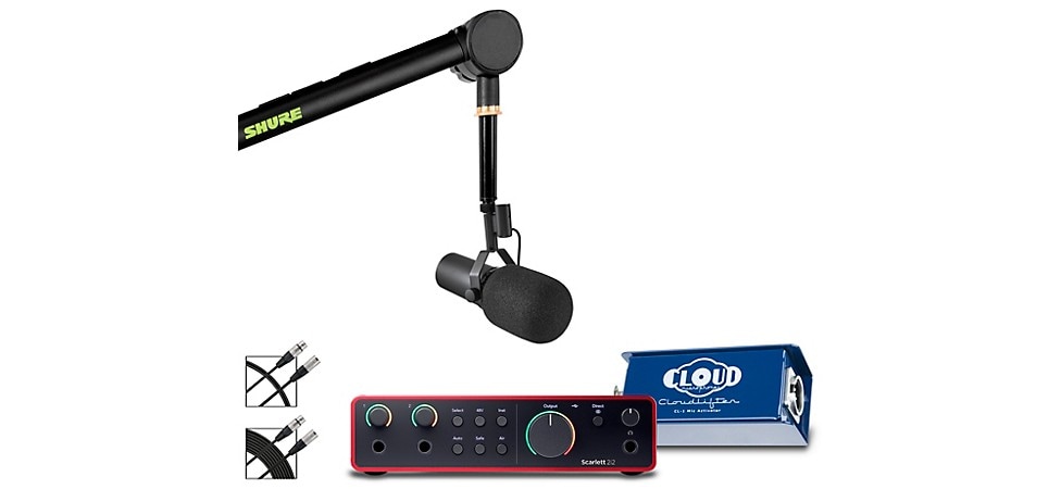 Shure SM7B and Focusrite Scarlett 2i2 Gen 4 Podcasting Kit