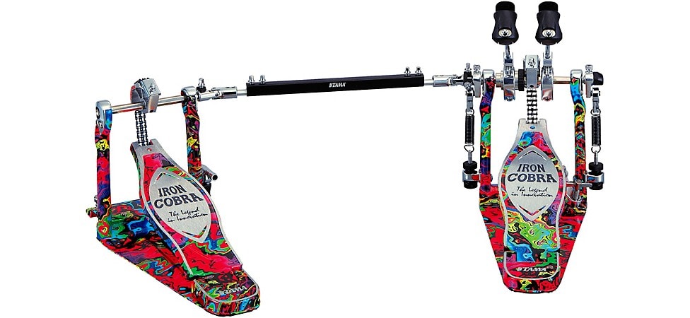 TAMA Limited-Edition 50th Anniversary Iron Cobra Power Glide Psychedelic Rainbow Double Bass Drum Pedal