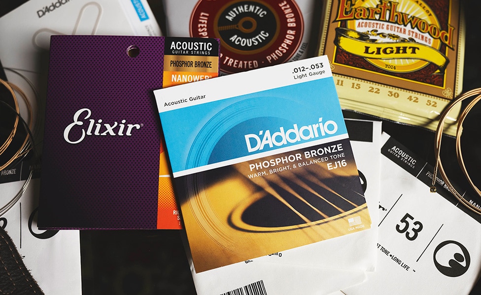 D'Addario EJ16 and Elixer NANOWEB Acoustic Guitar Strings