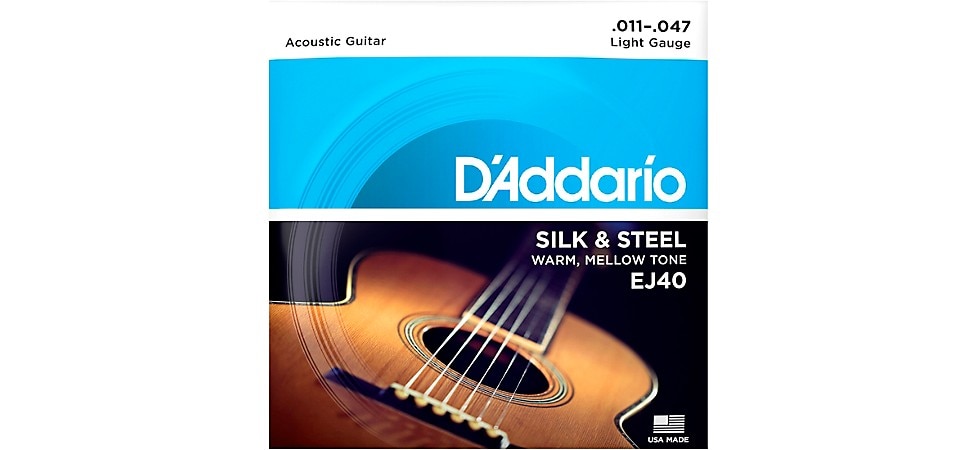 D'Addario EJ40 Silk and Steel Ball End Acoustic Folk Guitar Strings
