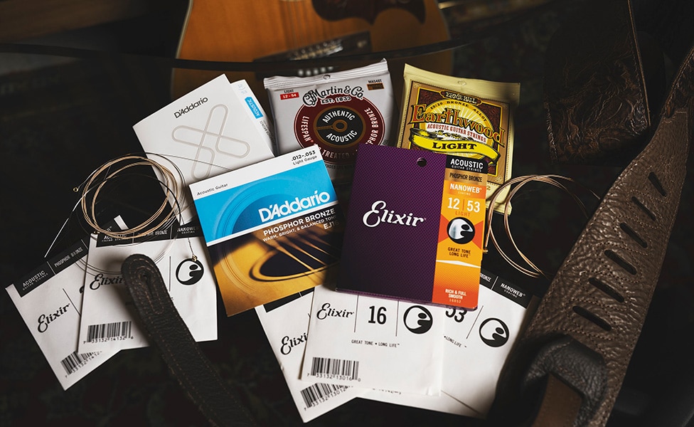 D'Addario, Elixir, Martin and Ernie Ball Acoustic Guitar Strings