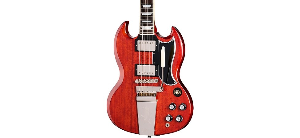 Epiphone Inspired by Gibson Custom 1964 SG Standard Reissue With Maestro Vibrola in Cherry Red