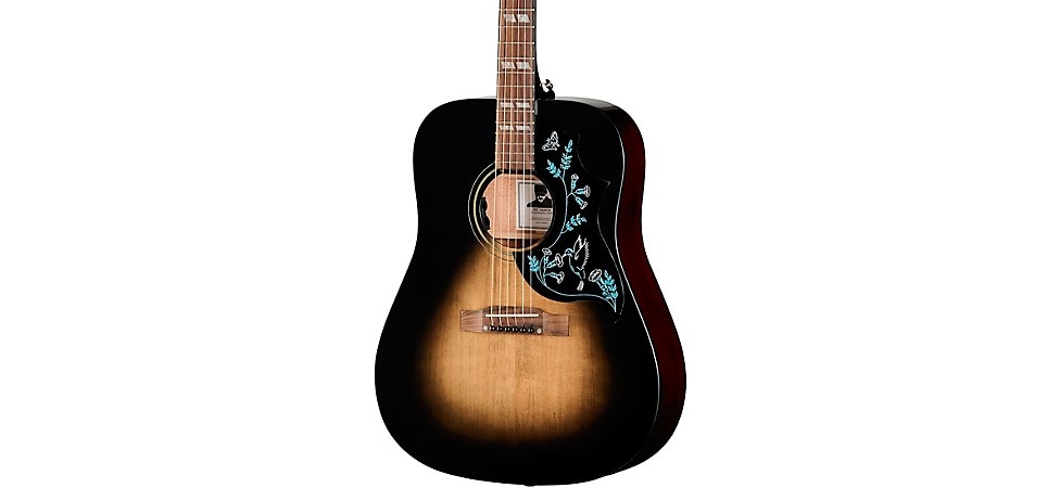Epiphone Eric Church Hummingbird Dark Studio Acoustic-Electric Guitar in Cobra Burst