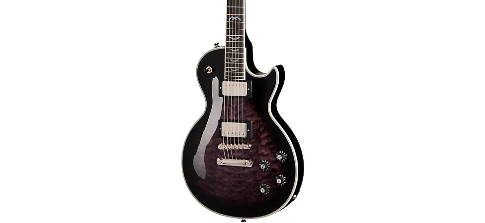 Epiphone Les Paul Custom Bats in Flight in Dark Purple Burst