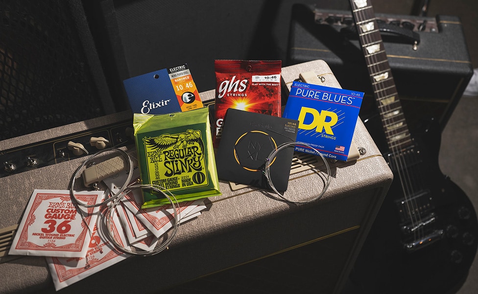 Ernie Ball, Elixir, GHS, D'Addario and DR Electric Guitar Strings