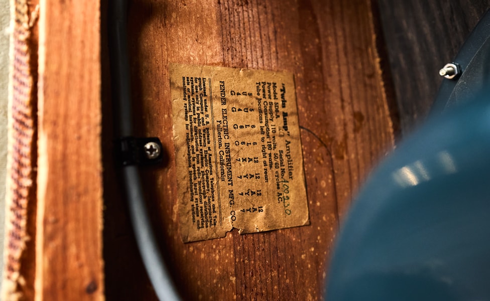 Fender 1955 "Low Power" Tweed Twin Tube Chart