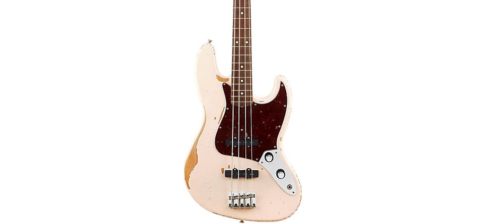 Fender Flea Signature Road Worn Jazz Bass in Shell Pink