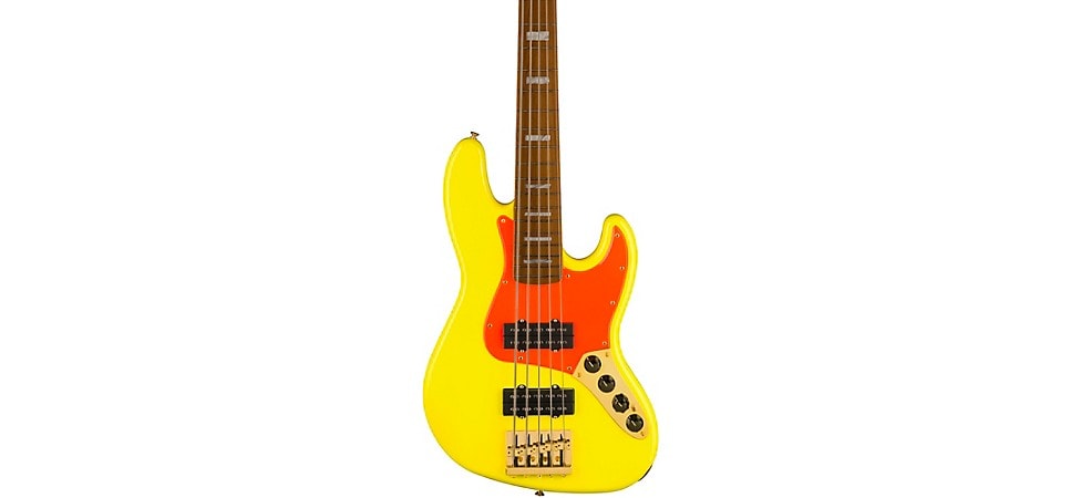 Fender MonoNeon Jazz Bass V in Fluorescent Yellow