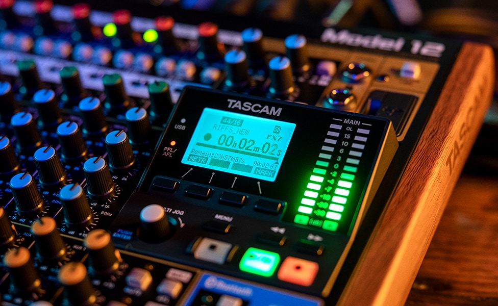 Tascam Model 12 Mixer in Live Sound Environment