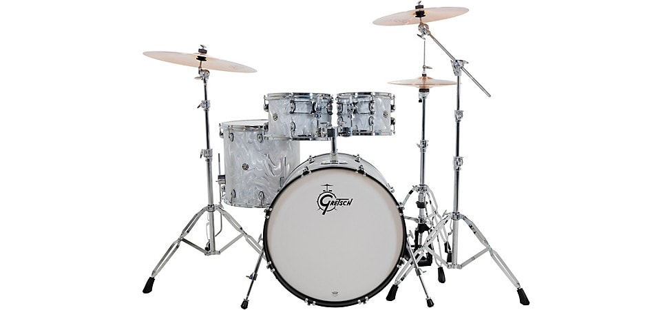 Gretsch Drums Catalina Club 4-Piece Shell Pack with 22" Bass Drum in White Satin Flame