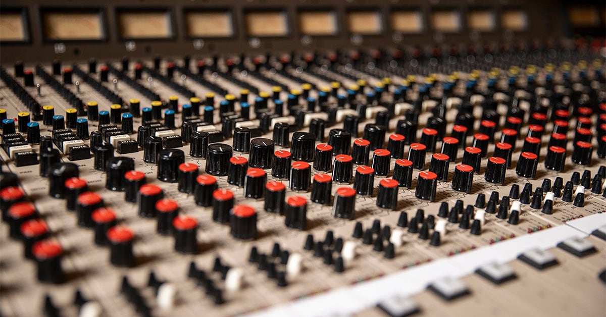 Powerful gear and mix console in this professional studio. By