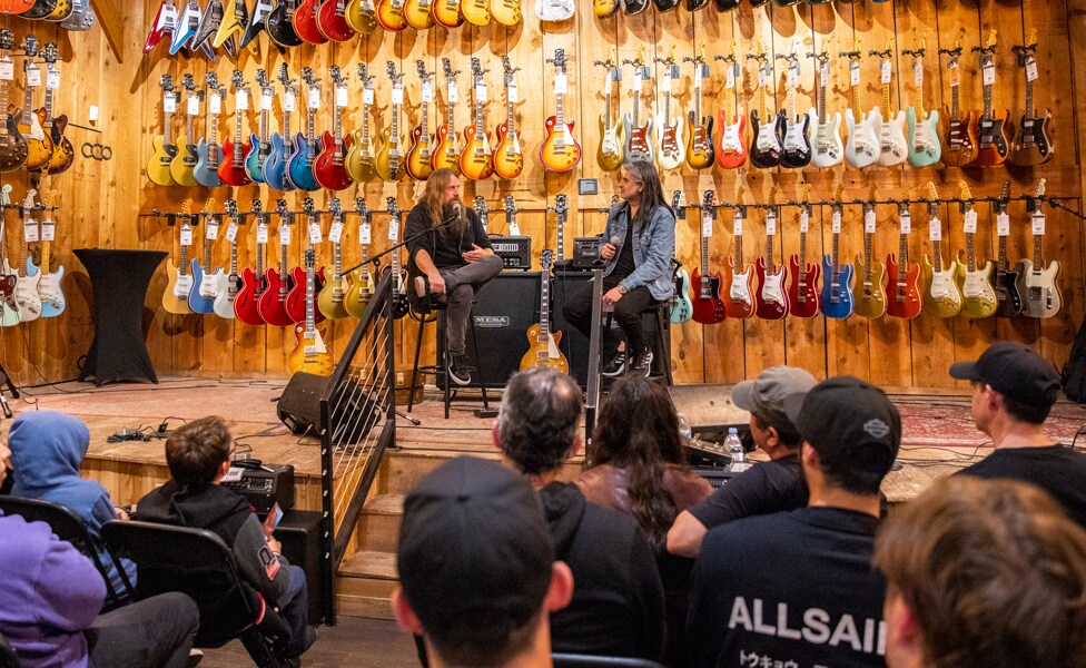 Mark Morton being interviewed at Guitar Center Hollywood