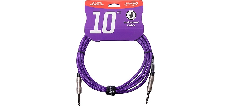 Livewire Braided Instrument Cable in Plum Distortion