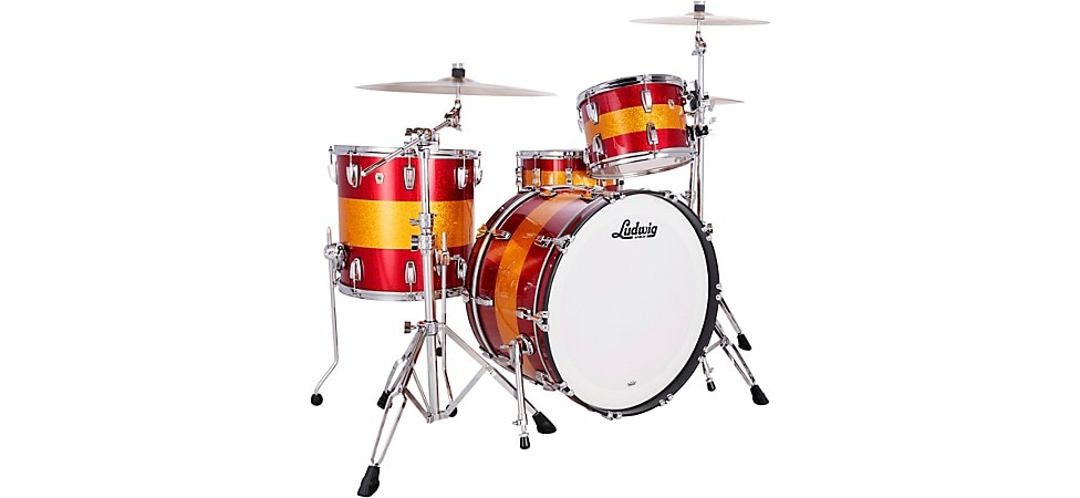 Ludwig Classic Maple 3-Piece Pro Beat Shell Pack 24" Bass Drum in Red/Gold Tri-Burst