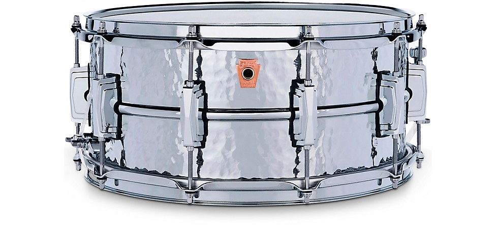 Ludwig Limited-Edition Hammered Chrome Plated Copper Shell Snare Drum 14x6.5in
