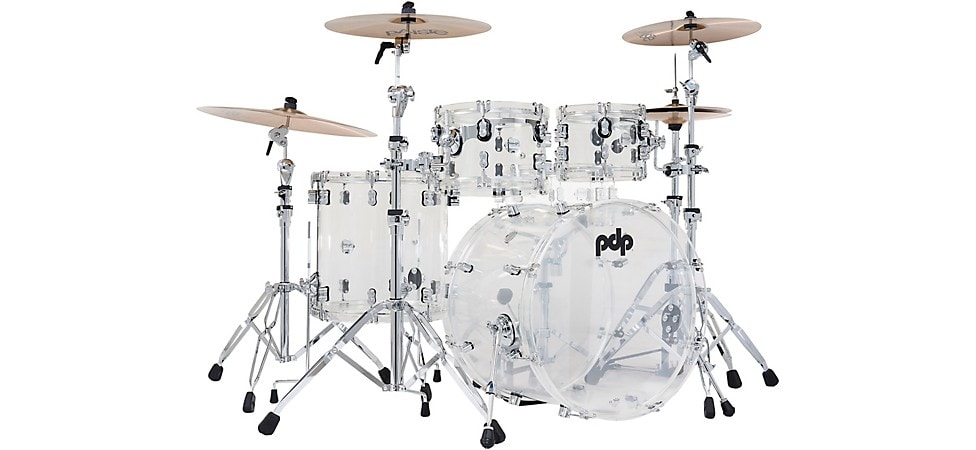 PDP by DW Concept Acrylic 4-Piece Shell Pack in Clear Acrylic