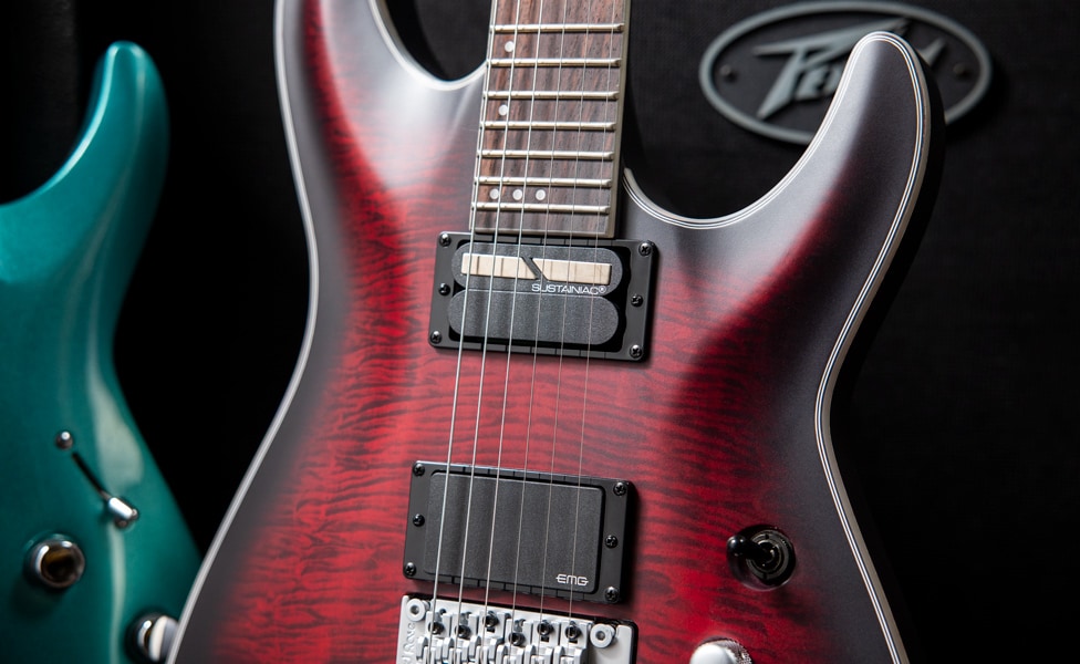 Schecter Guitar Research C-1 Platinum FR S Electric Guitar in Crimson Red Burst
