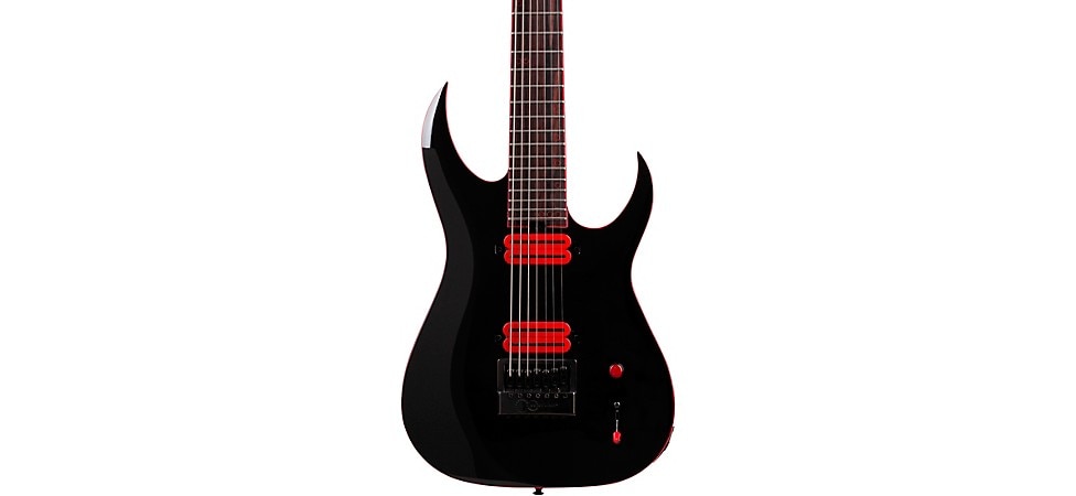 Schecter Guitar Research Sunset-7 ET Red Dawn Electric Guitar in Gloss Black