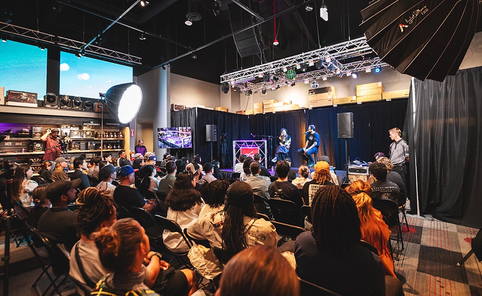 Audience at Guitar Center Hollywood for TOKiMONSTA CDJ-3000X Livestream Workshop