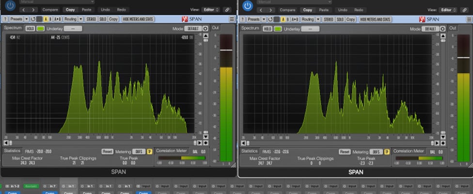 Warm Audio WA-47jr SE and FET Vocal Spectrum Analysis Comparison