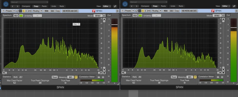 Warm Audio WA-87jr SE and FET Djembe Spectrum Analysis Comparison