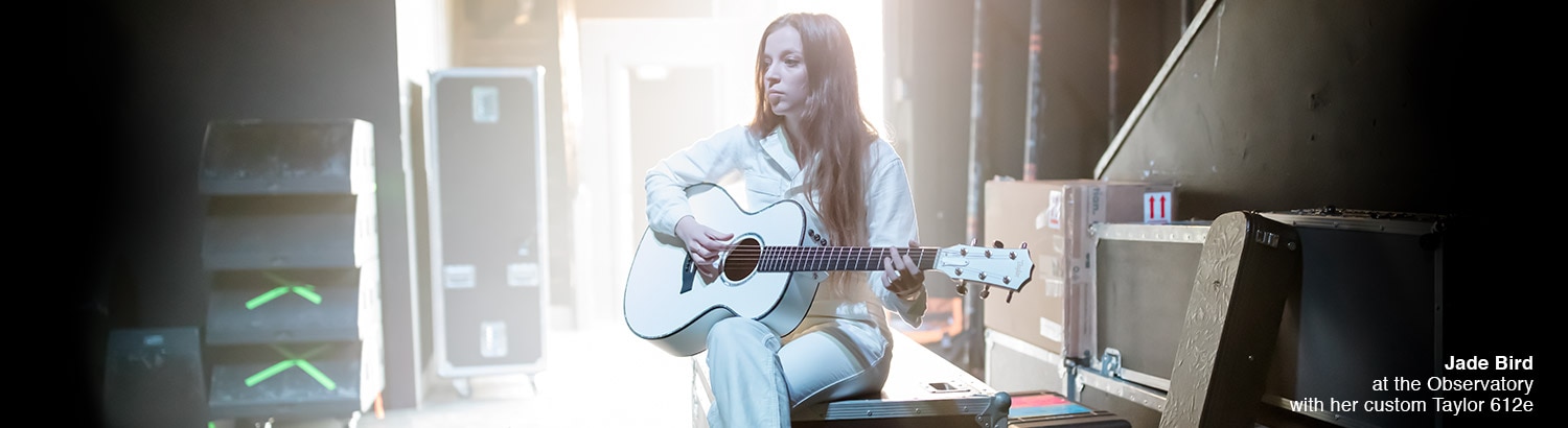 Jade Bird at the Observatory with her custom Taylor 612e
