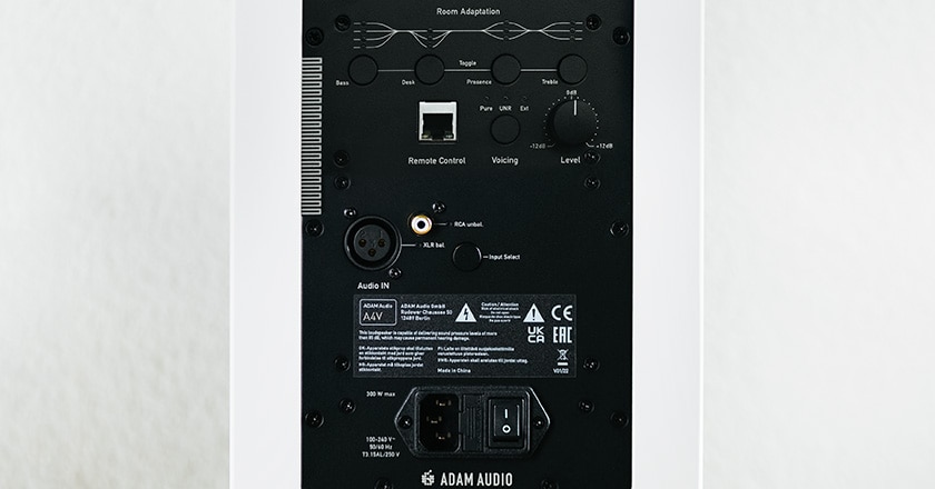 ADAM Audio A4V Arctic White Control Panel and I/O