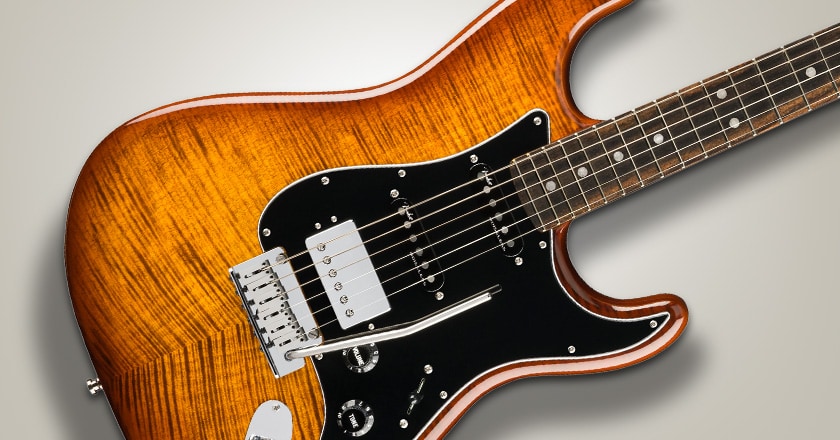 Fender American Ultra Tiger's Eye HSS Strat Body Detail