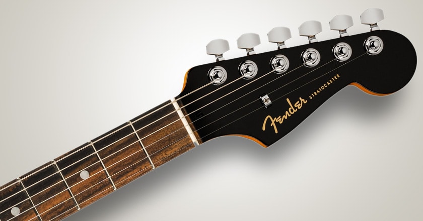 Fender American Ultra Tiger's Eye HSS Strat Headstock and Fingerboard