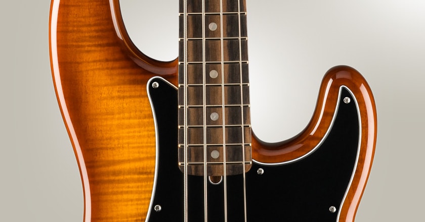: Fender American Ultra Tiger's Eye P-Bass Body Detail