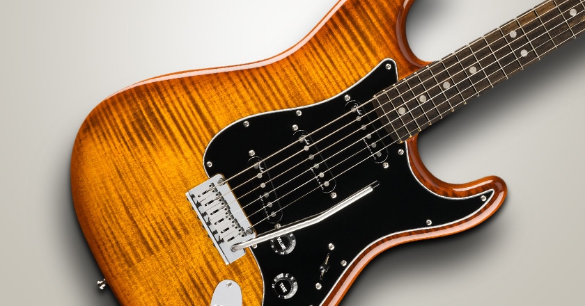 Fender American Ultra Tiger's Eye SSS Strat Body Detail