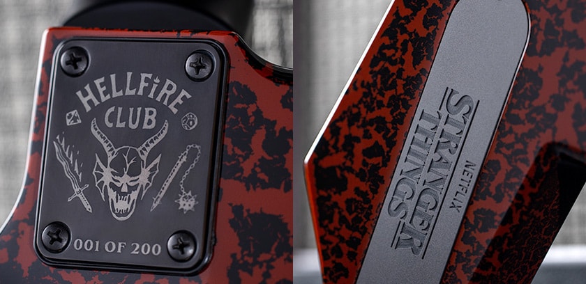 B.C. Rich Stranger Things "Eddie's" Limited-Edition Replica and Inspired USA Custom Warlock Stranger Things Logos