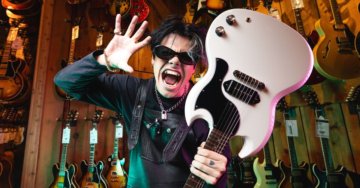 YUNGBLUD and His Signature Epiphone Generate Festive Mayhem at Guitar Center Hollywood