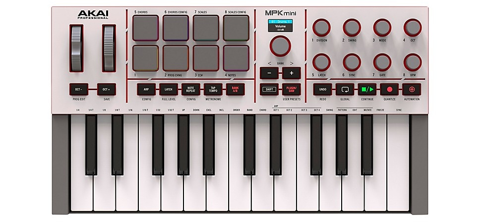 Akai Professional MPK Mini IV MIDI Keyboard Controller in White