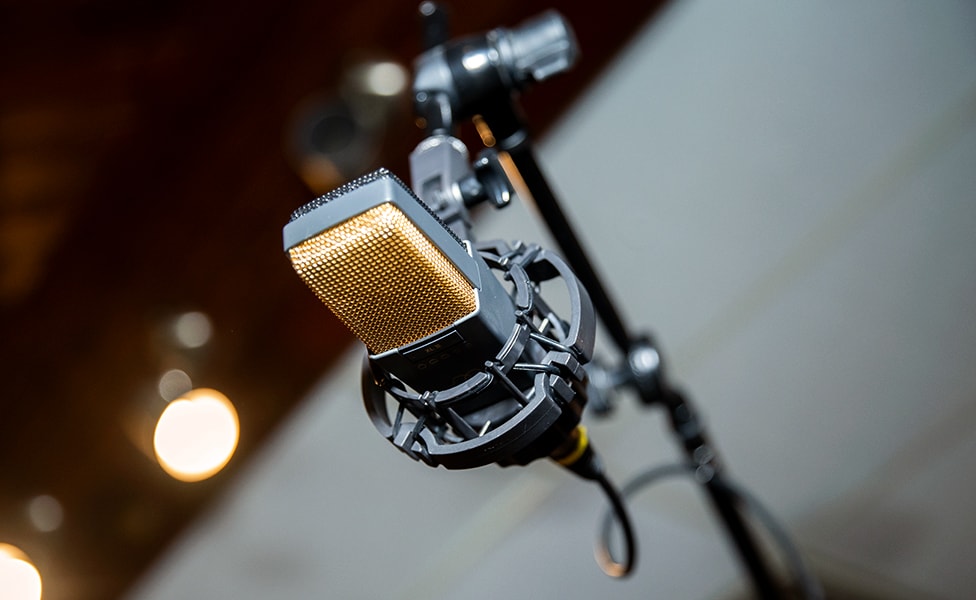 AKG's C414 Multi-Pattern Condenser Microphone is commonly used for drum overheads