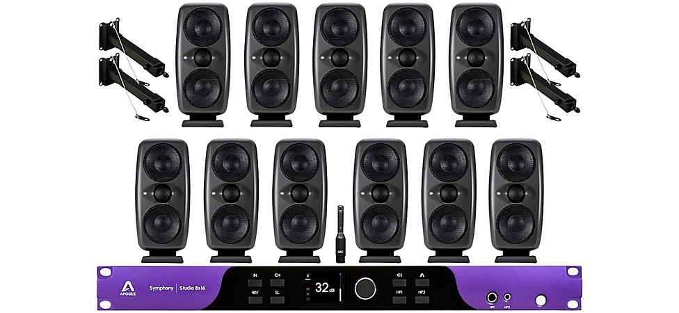 Apogee Symphony Studio 8x16 Interface and IK Multimedia iLoud MTM MKII Immersive Bundle