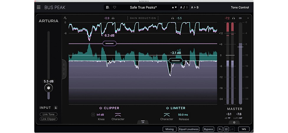 Arturia FX Collection 5 Plug-in Suite Bus Peak Feature