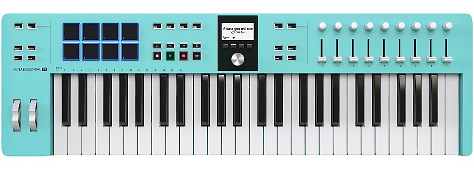 Arturia KeyLab Essential 49 mk3 MIDI Controller in Aquamarine