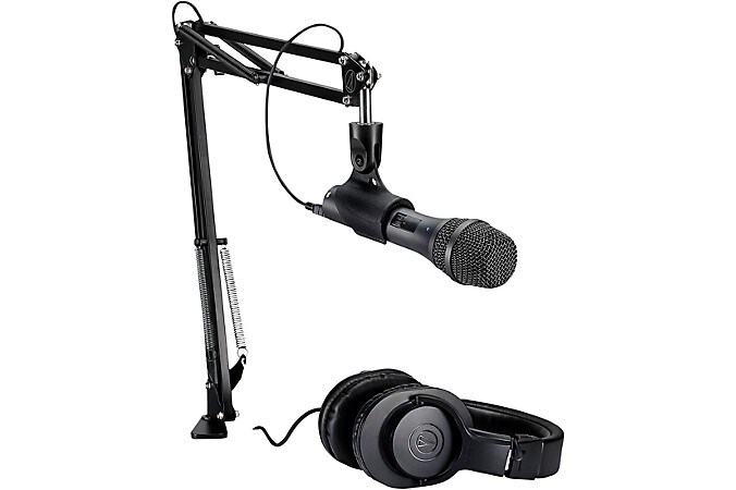 Shure SM7B Podcast Creators Kit w/ Focusrite Scarlett 2i2 Interface/Gator  Mic Boom Arm/Audio-Technica M20x Headphones