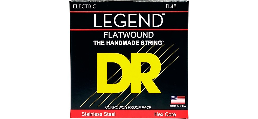 DR Legend Flatwound Hex Core Electric Guitar Strings (.11 - .48)