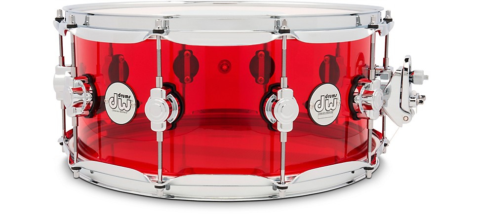 DW Design Series Acrylic Ruby Snare Drum 14 x 6.5 in. Ruby Glass