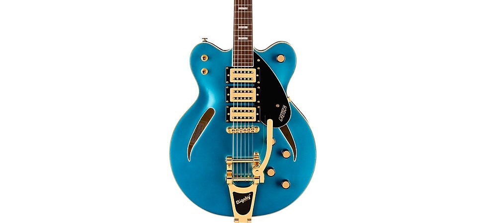 Gretsch Guitars Streamliner Cat-Eye Limited-Edition Center Block Electric Guitar With Bigsby & Gold Hardware Riviera Blue