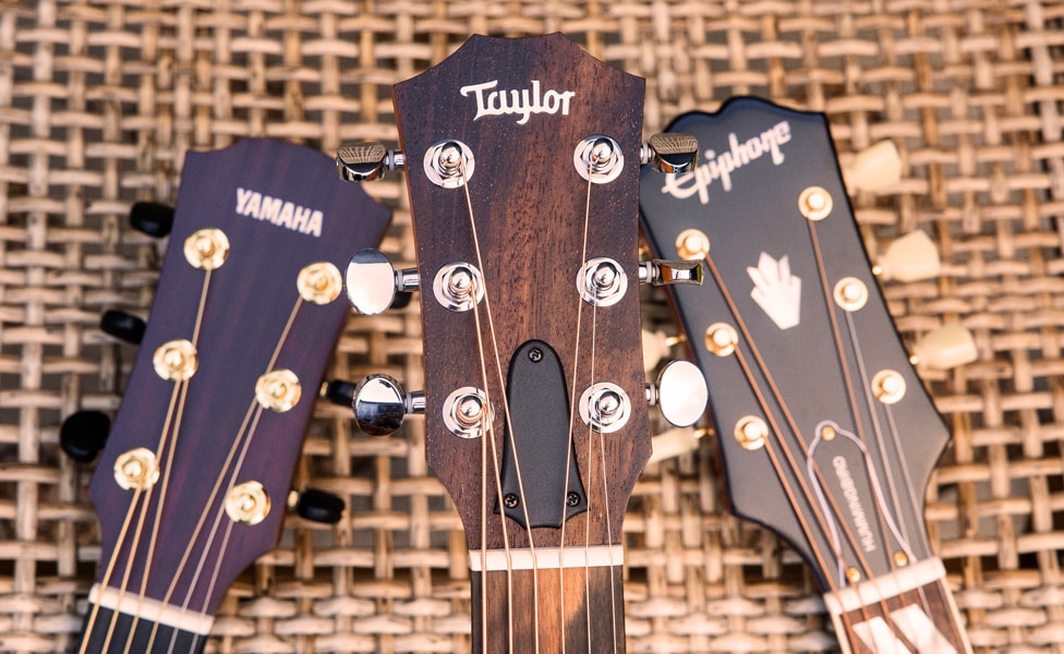 Best Acoustic Guitars Under $1000 Headstock Group Shot