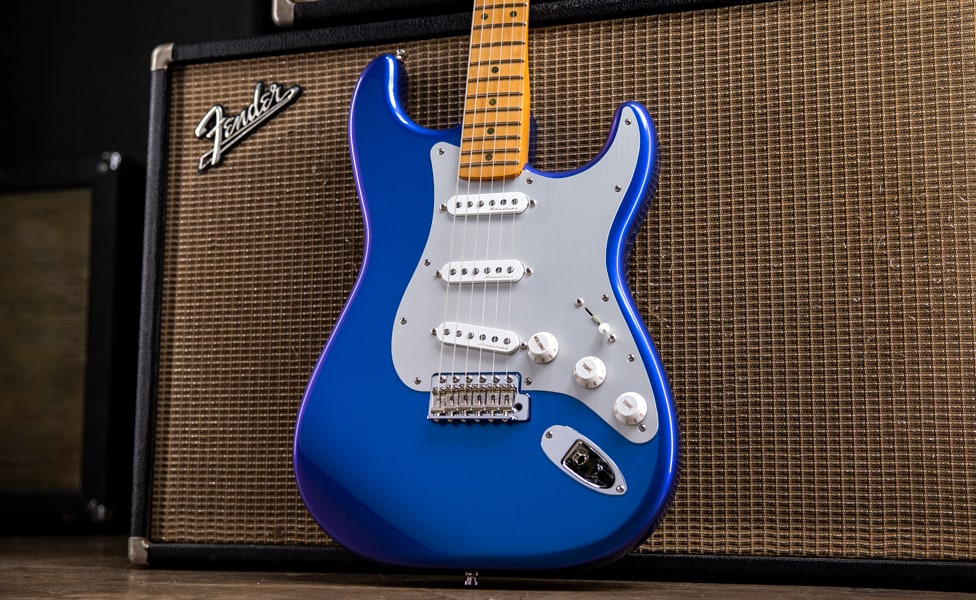 Fender H.E.R. Stratocaster Artist Signature Electric Guitar Blue Marlin